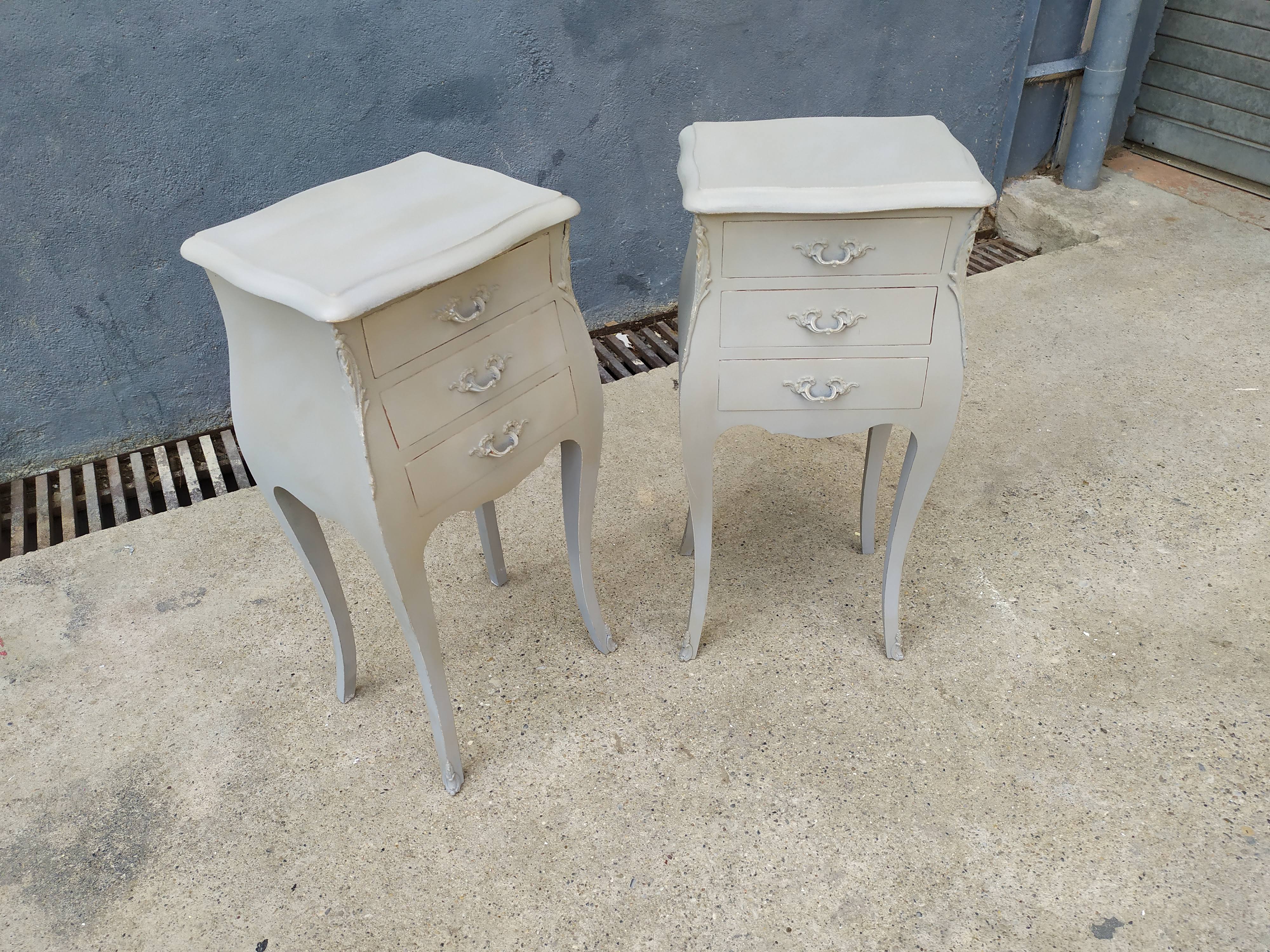 Pair of bedside Louis XV shabby style