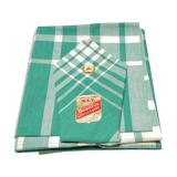 Green scottish varrée tablecloth ans 6 towels