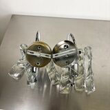 Pair of JT Kalmar frozen wall sconces, Murano glass, Austria, 1970s