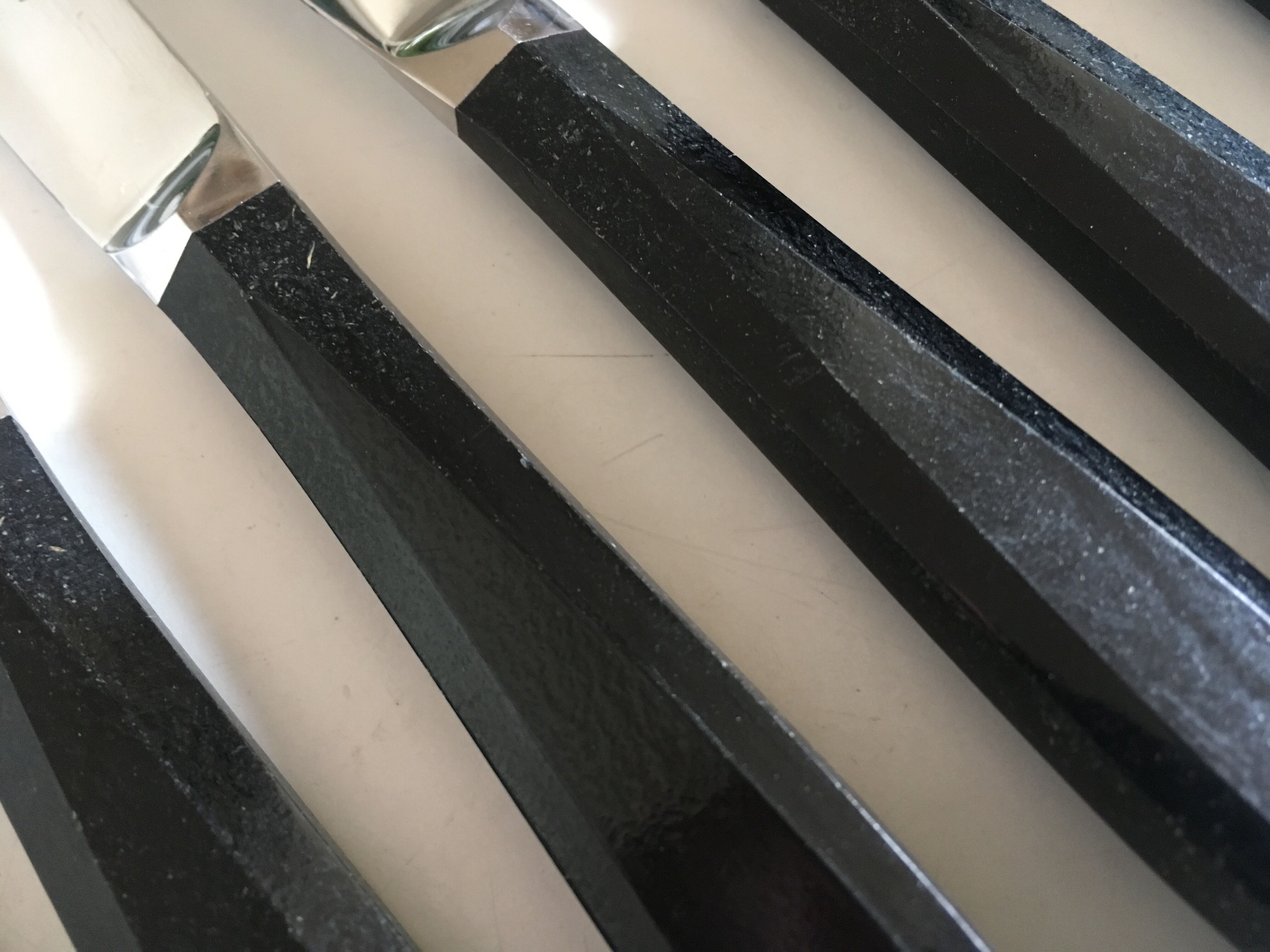 Set of 12 fruit knives in black bakelite