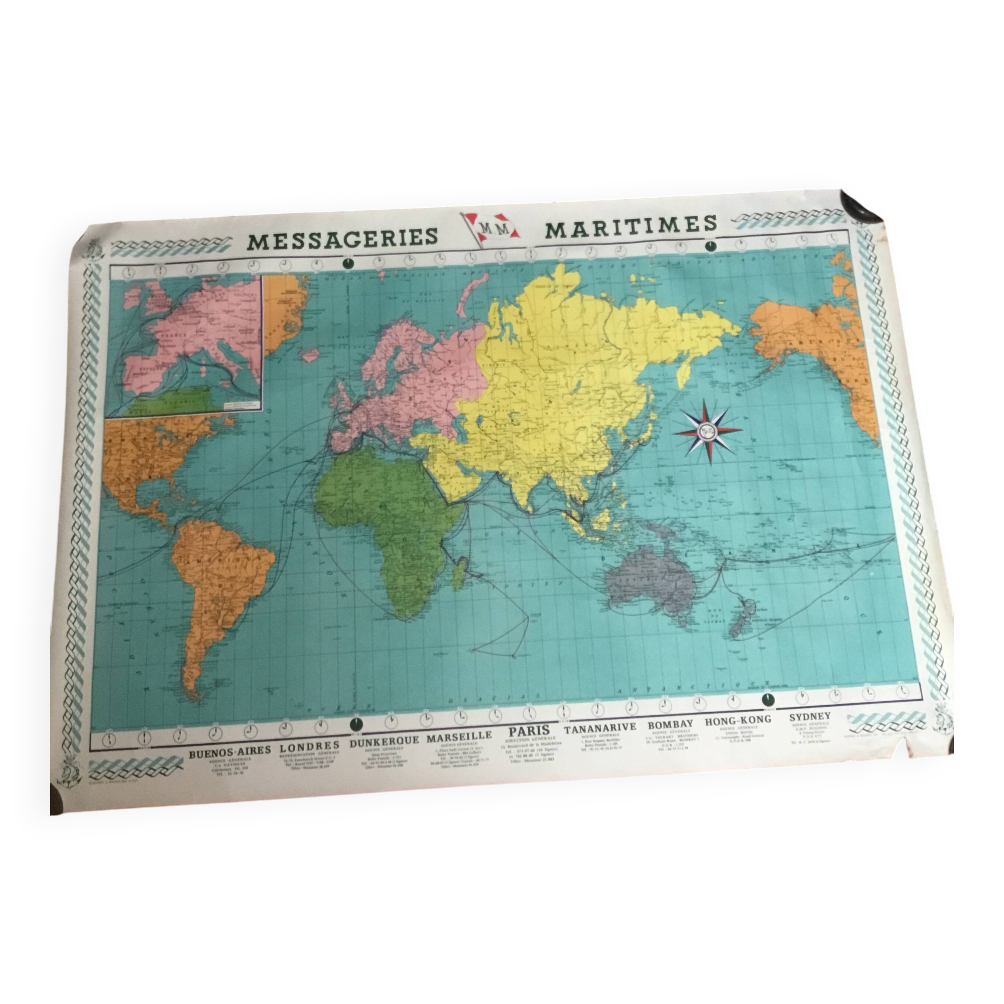 Carte des messageries maritimes