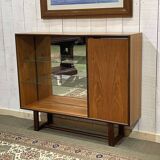 Open teak bookcase shelf