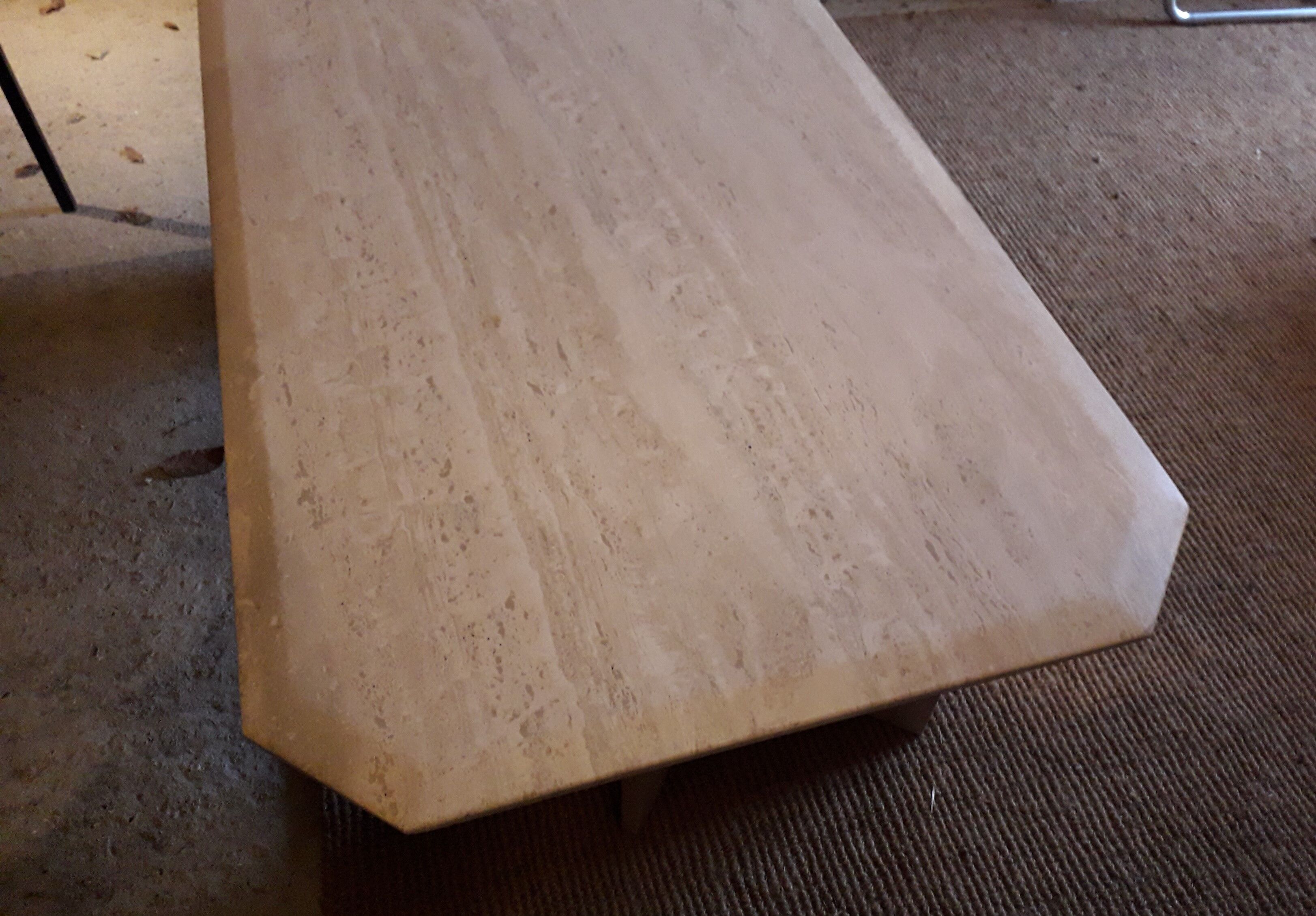 Travertine coffee table