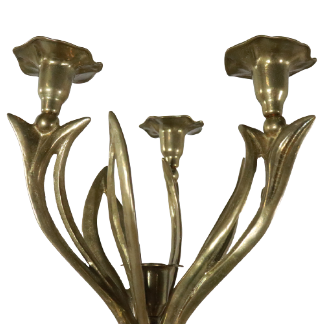 Brass cande holder flowers