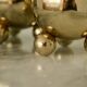 Pair of mid-century Swedish heavy brass candle holders