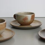 Set of 8 sandstone cups with saucers Sandstone of the Marais