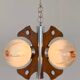 Pendentif / lustre en bois et en verre d'art de Murano - Italie, années 1970