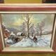 Oil on panel signed B. Franco depicting a lively winter landscape.