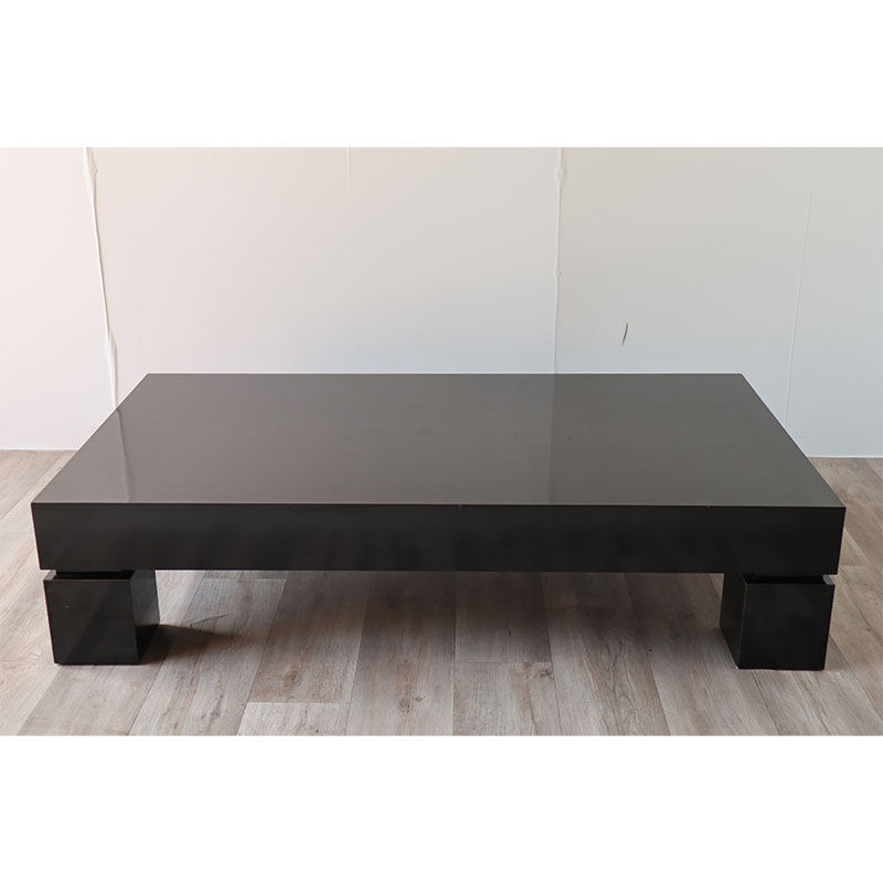 Modernist coffee table in black lacquered wood 1970