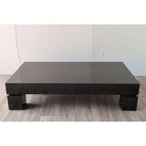 Modernist coffee table in black lacquered wood 1970