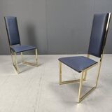 Vintage brass dining chairs set of  6 - 1970s