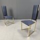 Lot de 6 chaises de salle à manger vintage en laiton - années 1970