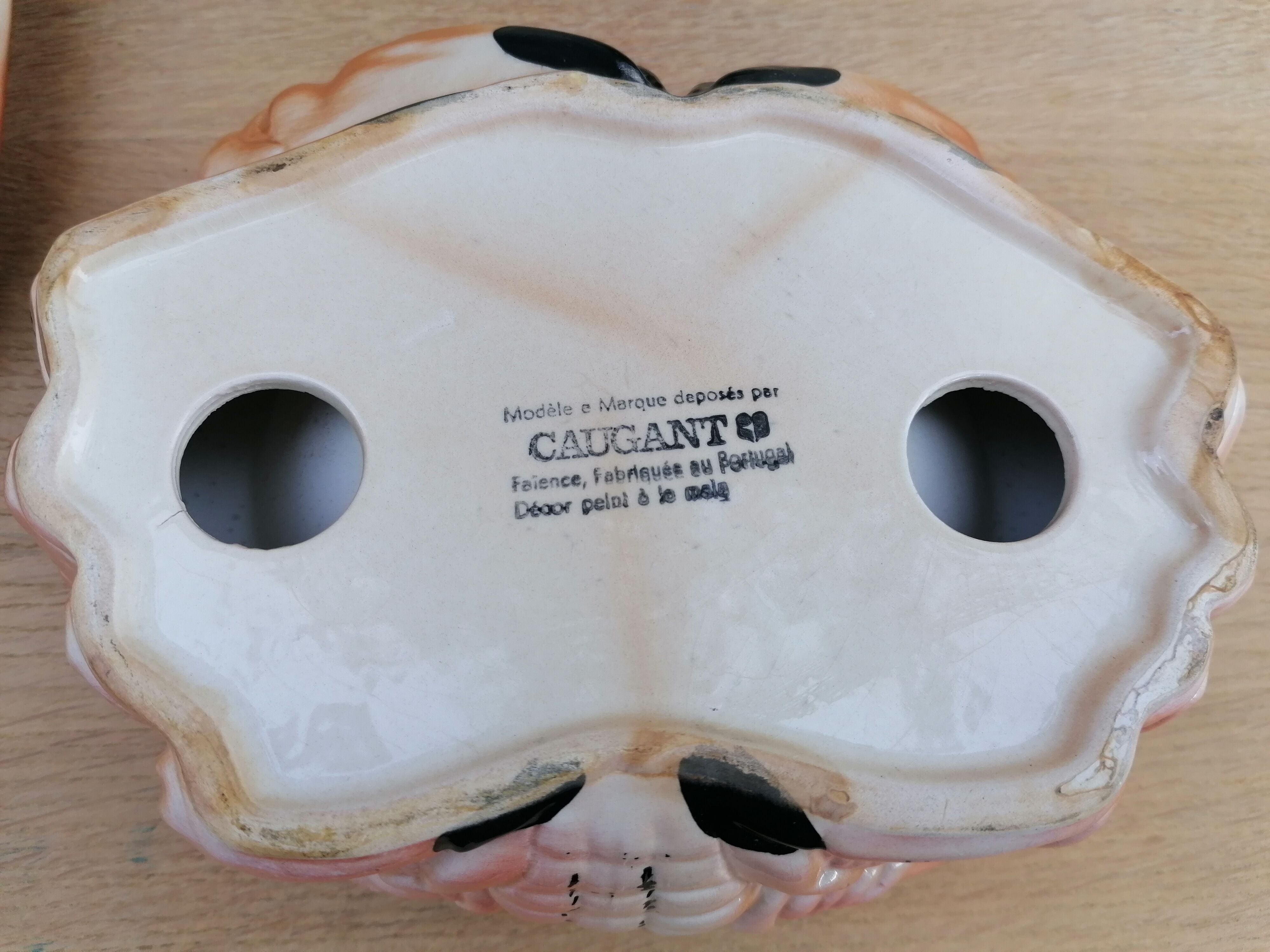 Faïence Caugant bisque crab box