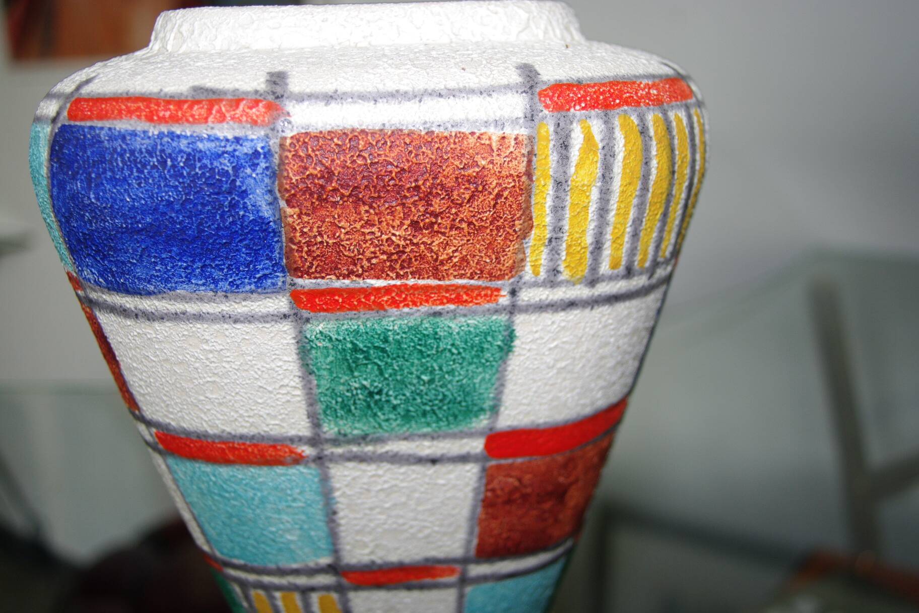 VINTAGE COLORFUL VASE GERMANY 1960