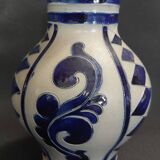 Salt-glazed stoneware jug in cobalt blue, Germany, Westerwald, 20th century.