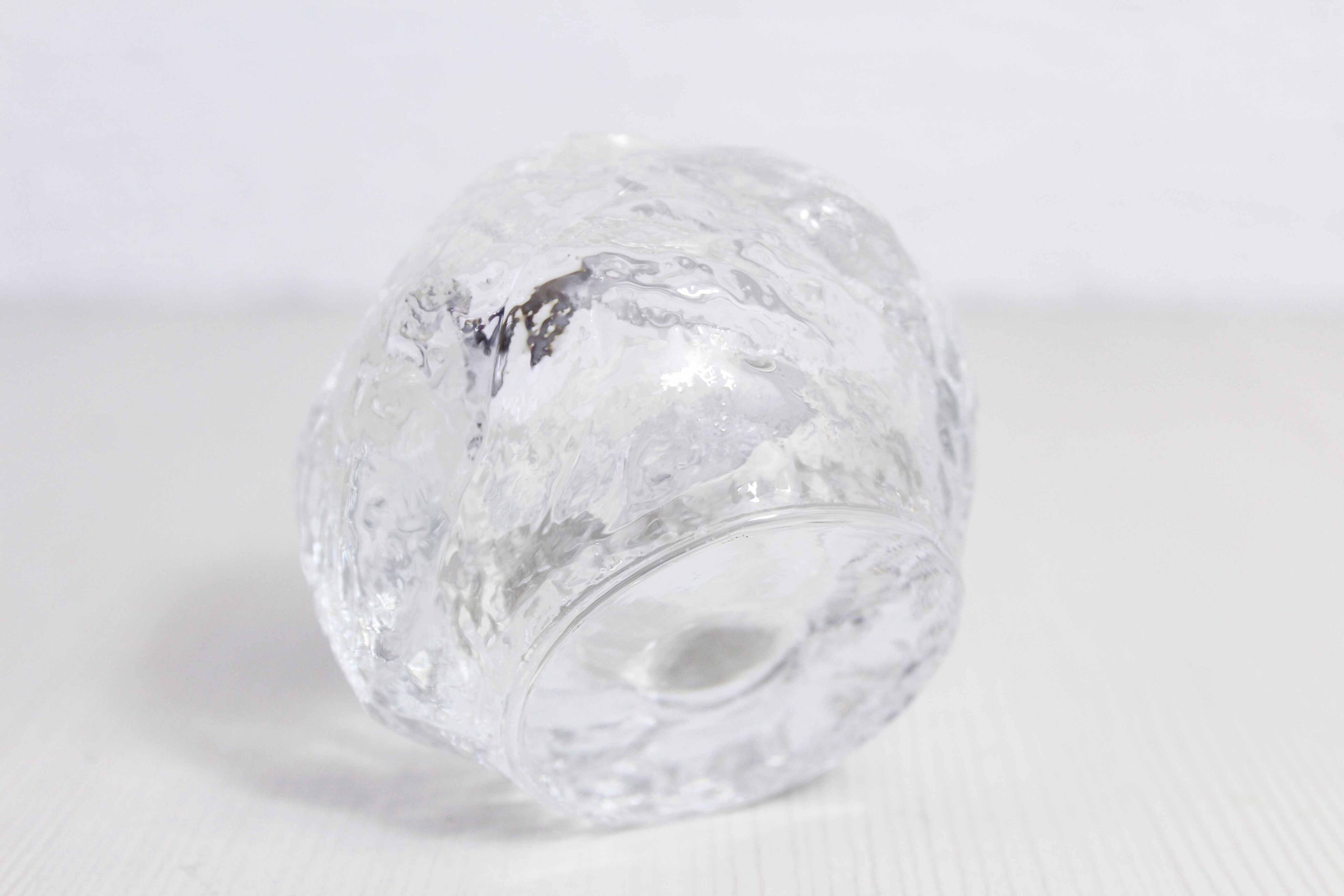 Glass "snowball" tealight candle holder