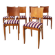 6 striped fabric chairs from the 1950s