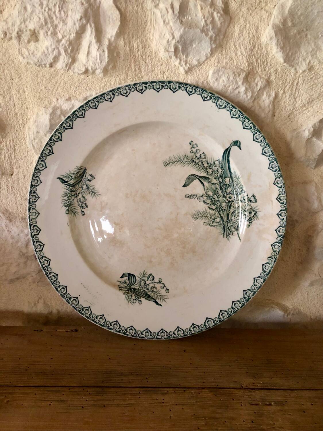 Deep plates in ironstone, Lily of the Valley, Saint Amandinoise