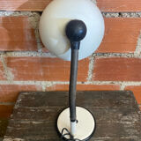 Vintage Aluminium Desk Flexo Lamp ALUMINOR White Metal + Aluminium Globe