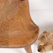 Brutalist oak fireside chair – wabi sabi armchair