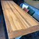 Table 350 x 100 cm chene and metal legs