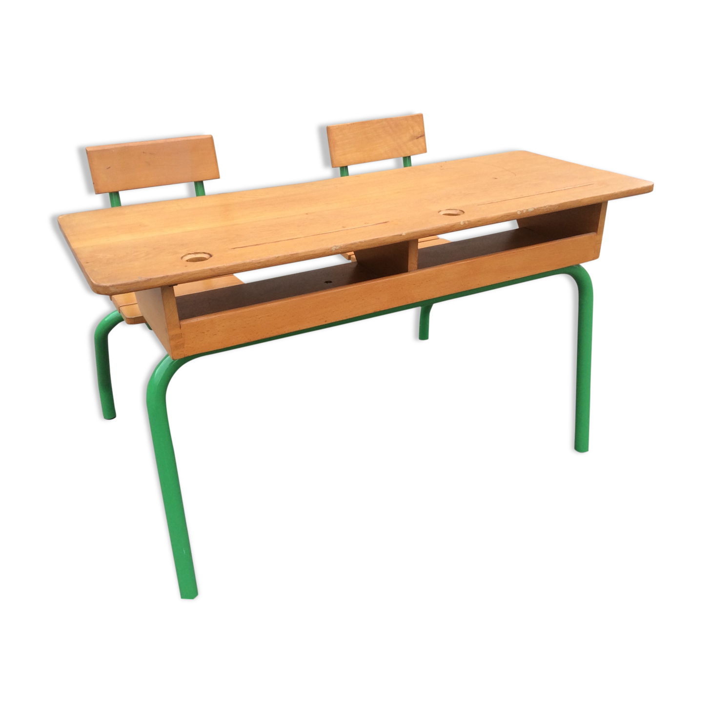 vintage school desk bench