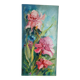 Liliane PAUMIER Tableau Huile sur Toile Nature morte Fleurs roses