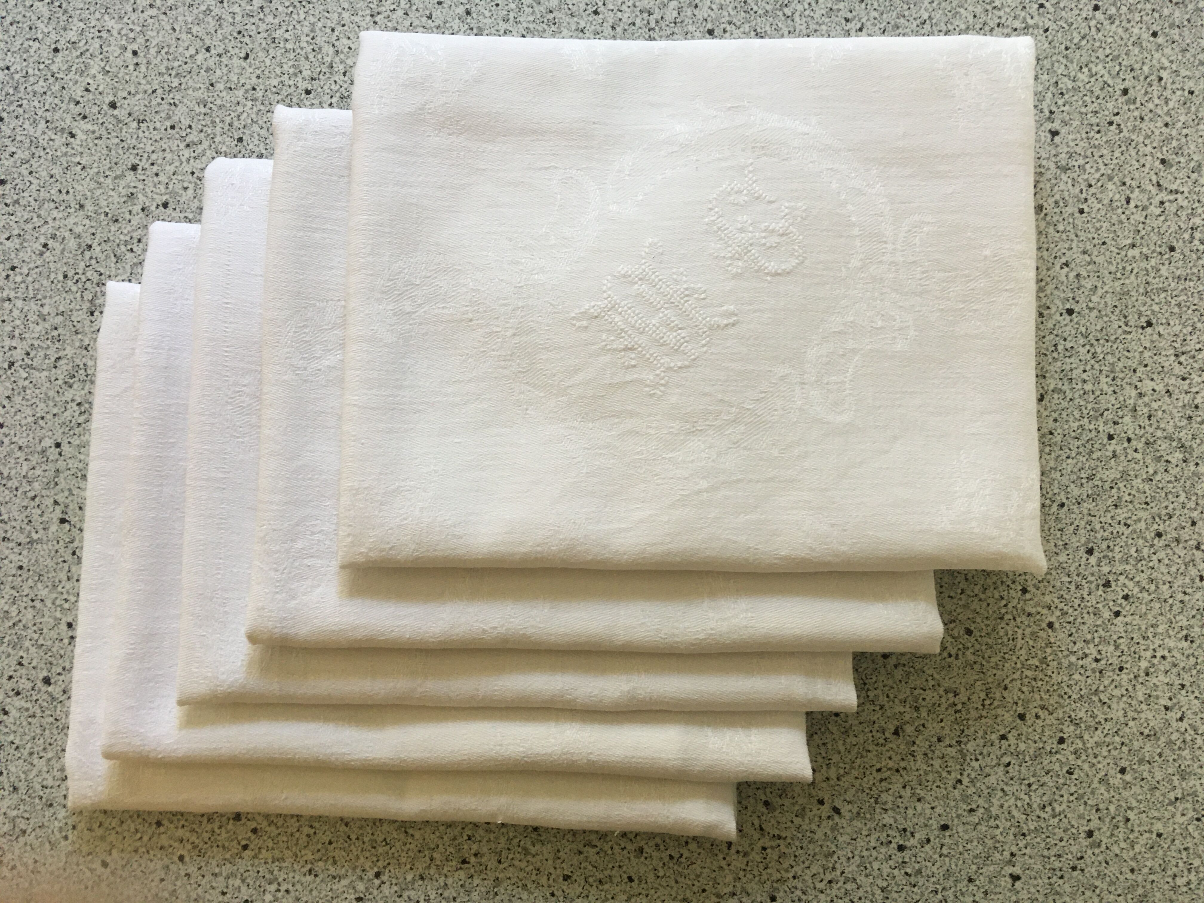 Set of 5 MG monogram napkins