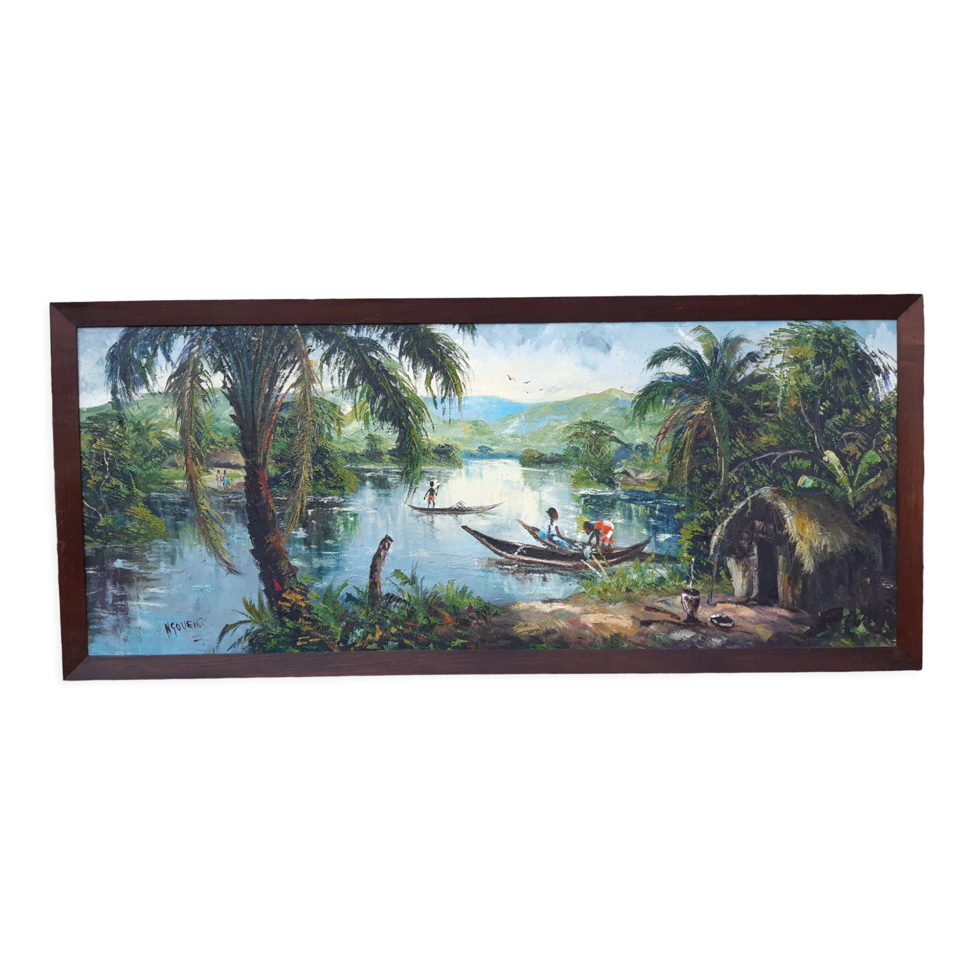 Oil on canvas Africanist 179x78