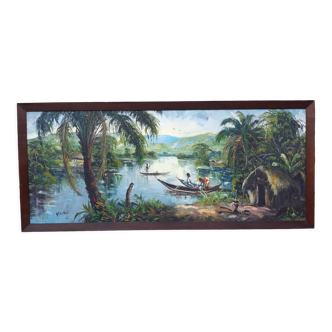 Oil on canvas Africanist 179x78