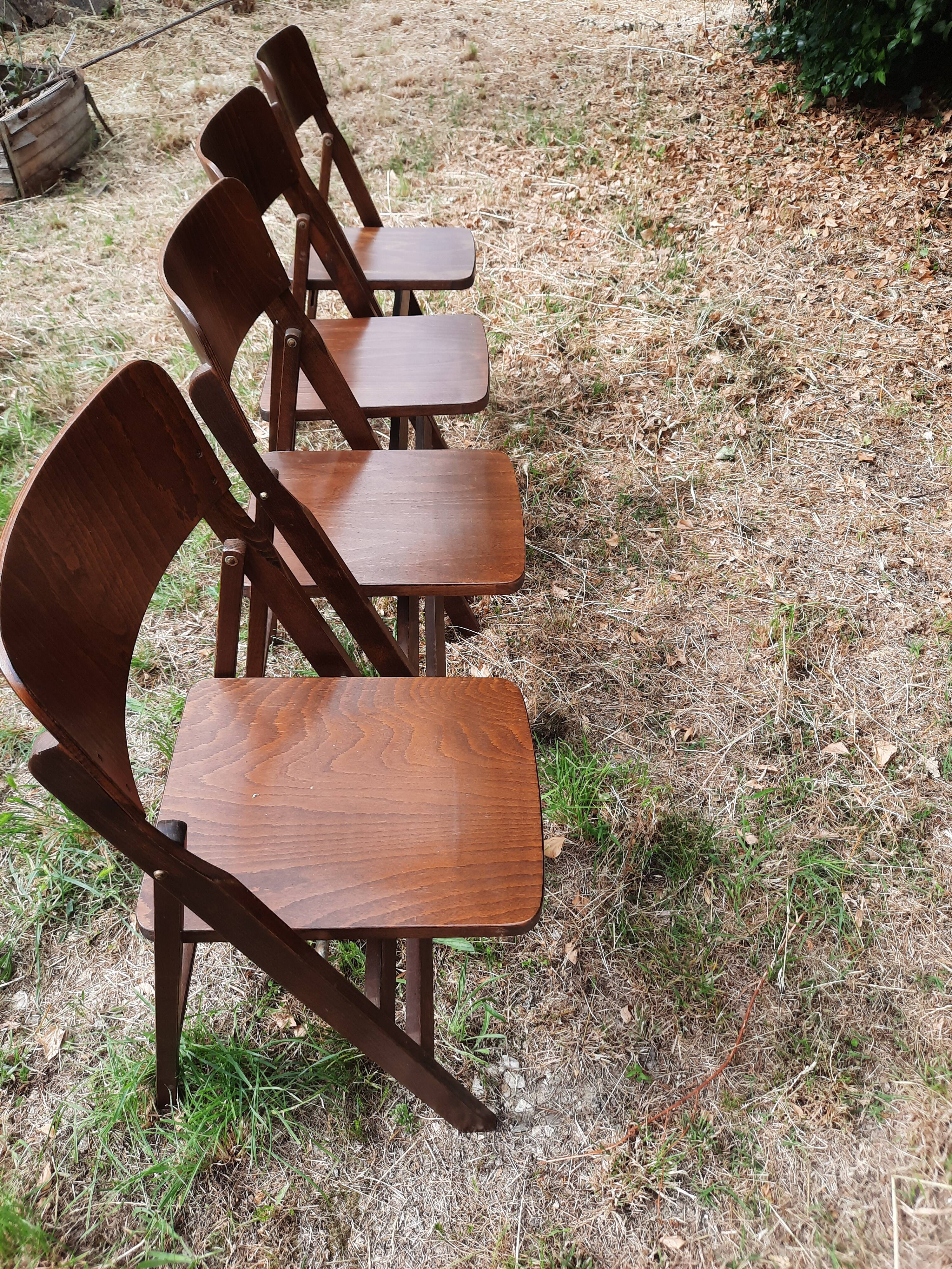Pair of folding bistro chairs Baumann