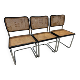 Set of 3 Cesca B32 chairs by Marcel Breuer, 1984.