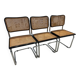 Set of 3 Cesca B32 chairs by Marcel Breuer, 1984.