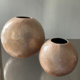 Duo of vintage mother-of-pearl vases