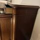 Antique wood-panelled sideboard with white marble top – Circa 1880
