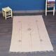 Moroccan berber rug handmade in beige cotton 130 x 220 cm