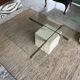 Artedi coffee table in travertine and glass 1970