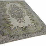 Overdyed Wool Vintage Handmade Carved Rug 170 cm x 290 cm