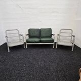 Mid century US Army Aluminium  Sofa and Armchairs by Hans H. Hunnebeck,1953