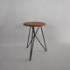 Vintage stool in wood and twisted metal of the years 60