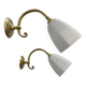 Pair of vintage opaline antique wall lamps