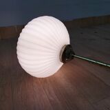 Pair brass and glass chandeliers