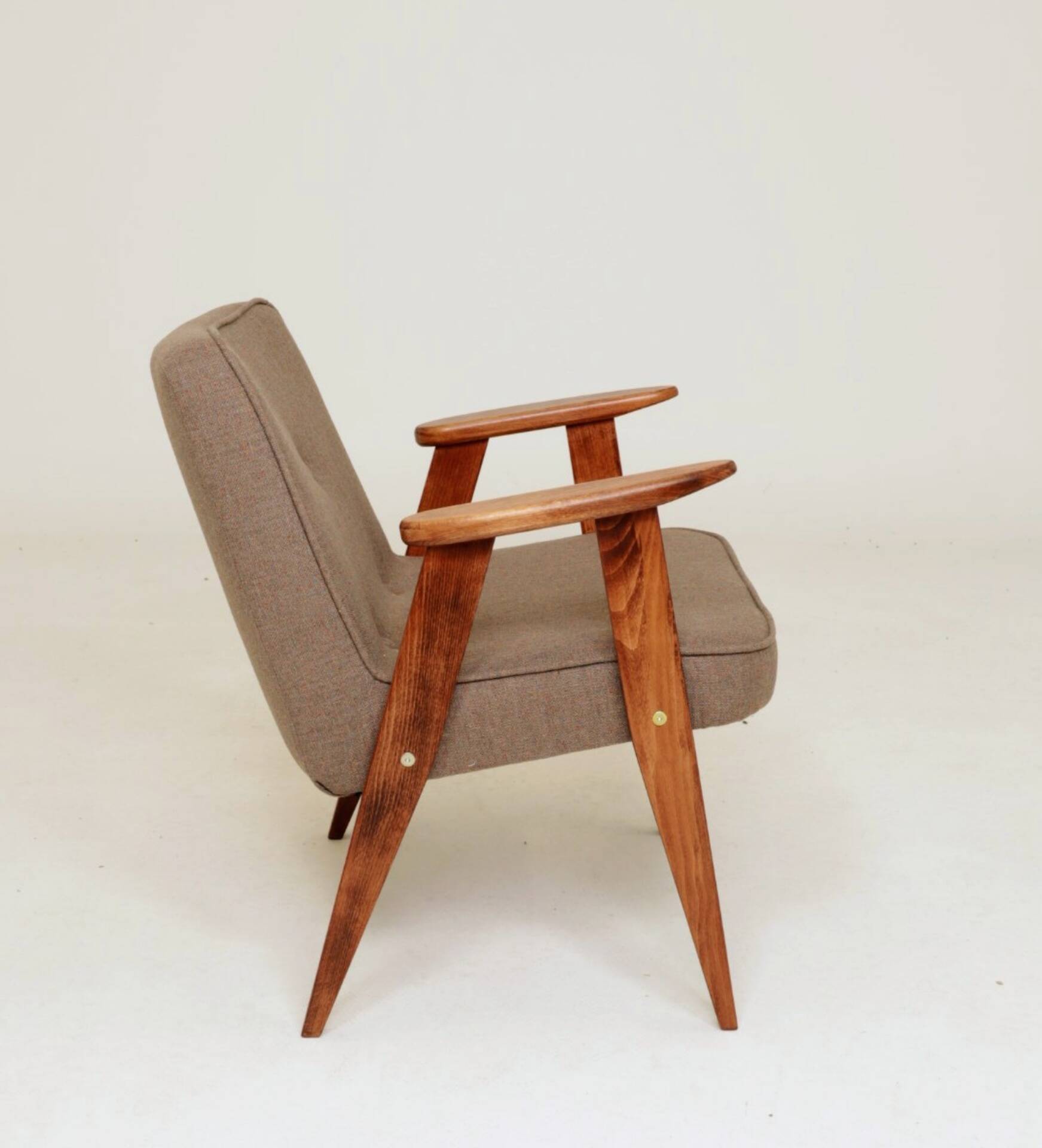 Vintage Longue chair chocolate brun design by Chierowski 366