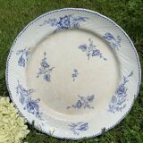 Old round dish in earthenware, Keller and Guérin in Lunéville service Saxony