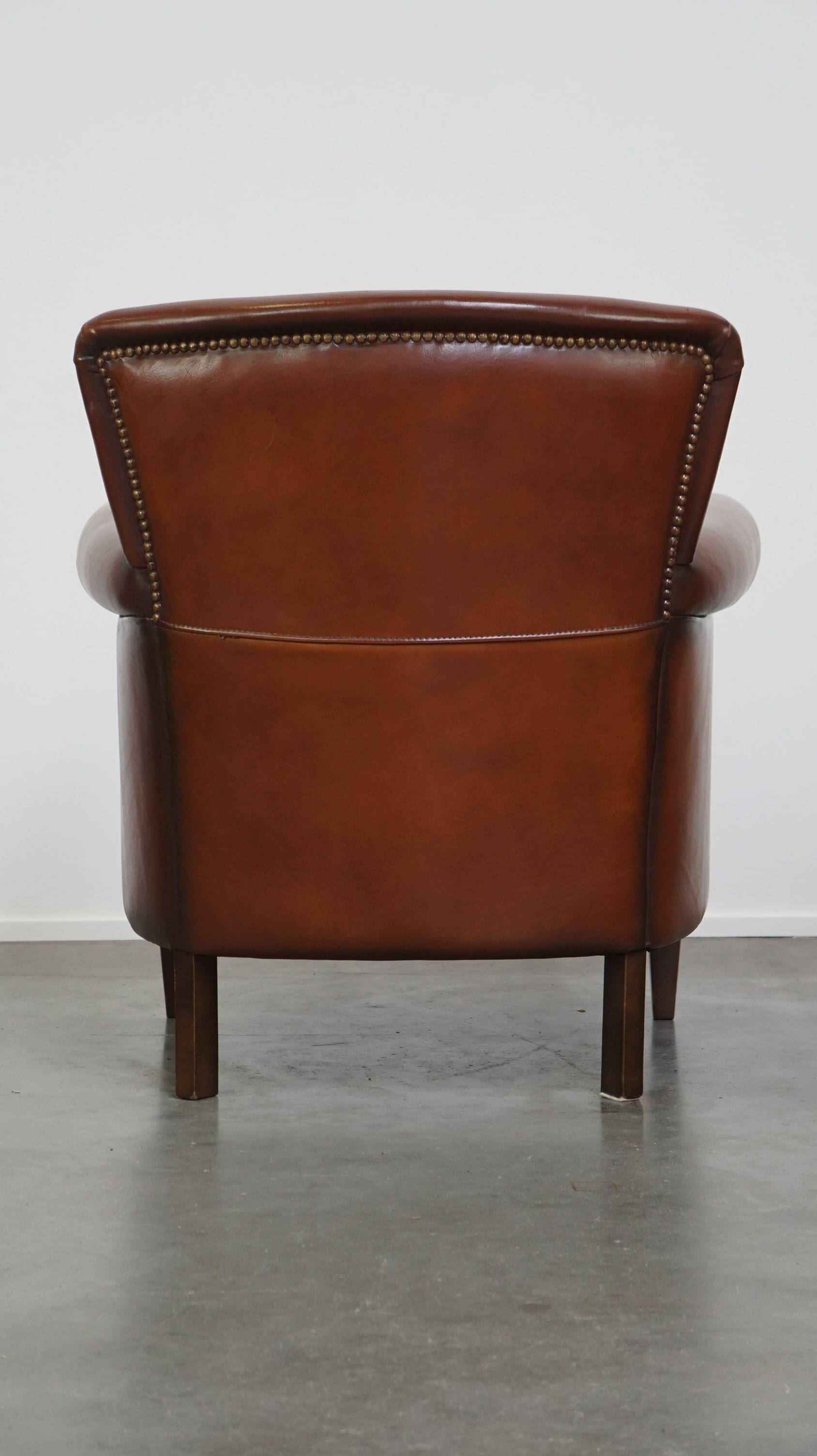 Classic brown sheepskin armchair