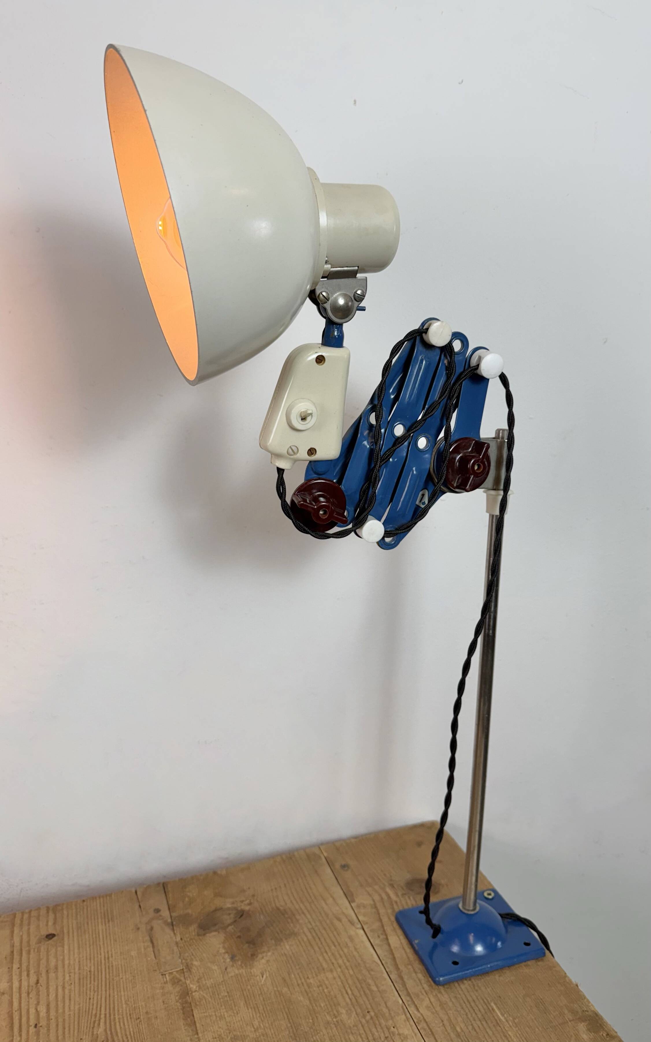 Industrial East German Scissor Lamp from VEB Zweckleuchtenbau Dresden, 1950
