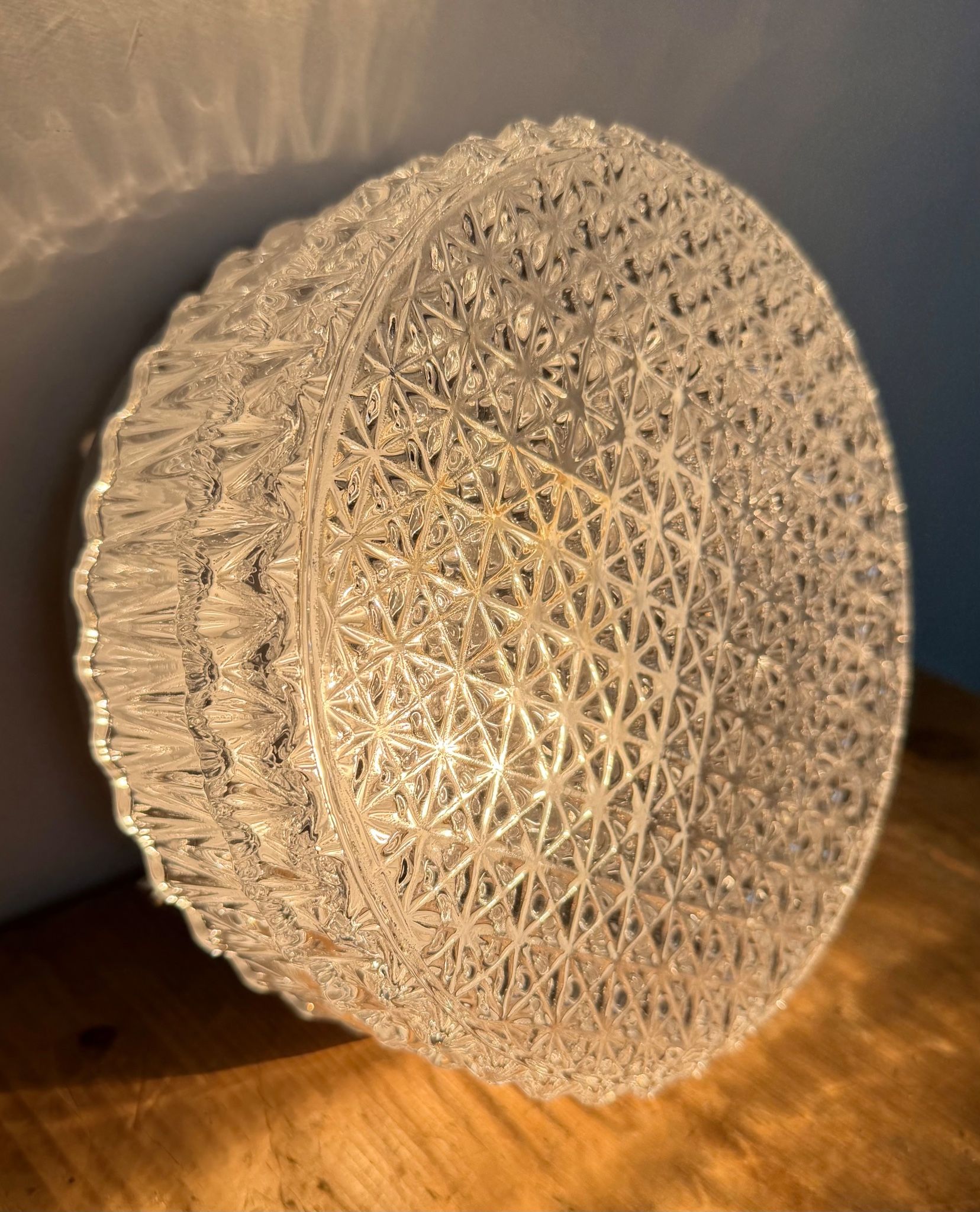 Vintage Glass Wall or Ceiling Light, 1970s