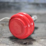 Vintage red glass lamp, table lamp, bedside lamp.