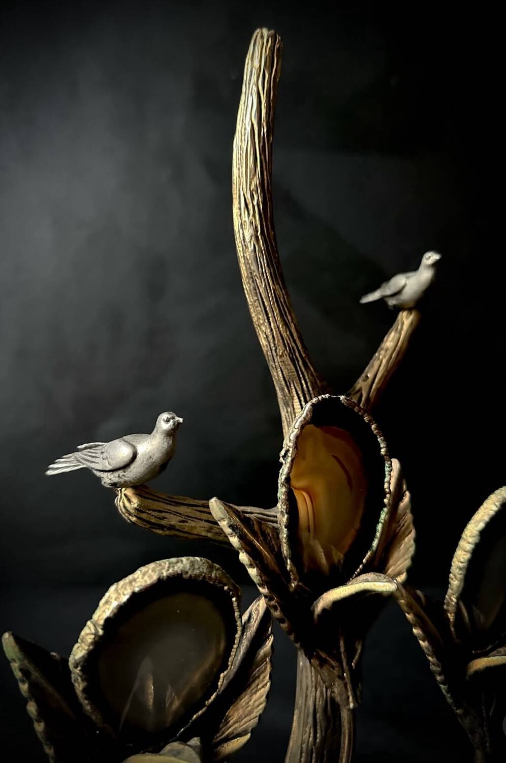 Bronze and agate sculpture