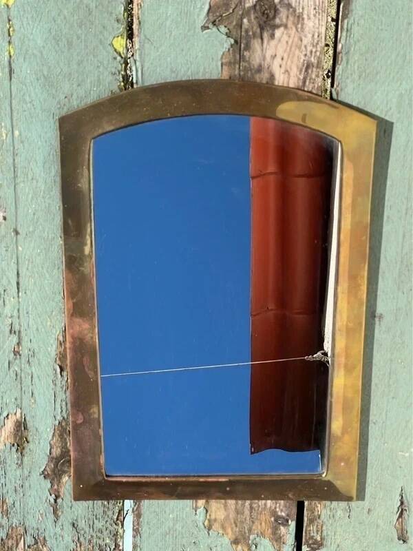 Vintage brass mirror – In the style of Odoux (1960s)